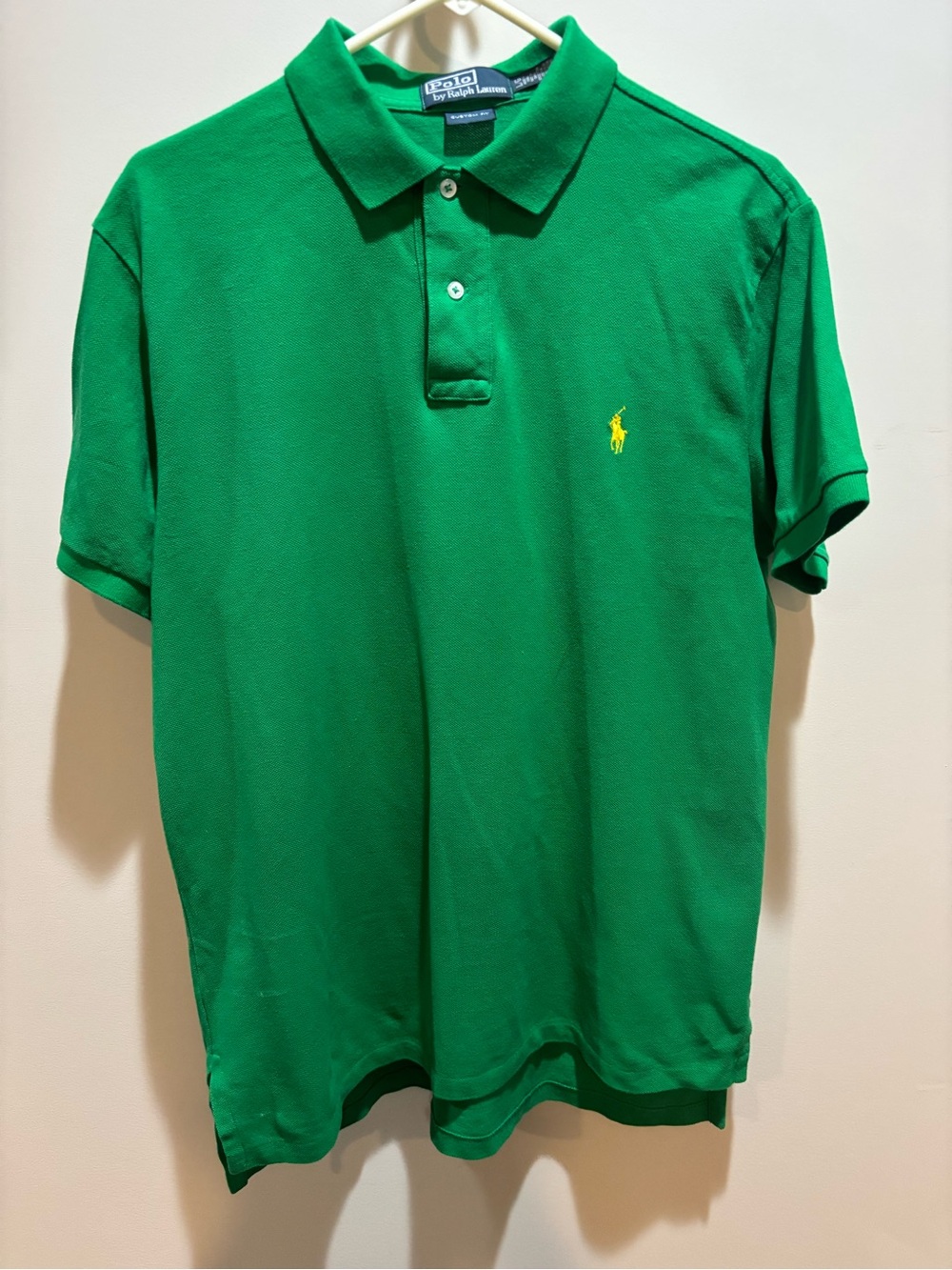 Ralph Lauren Green Polo with Yellow Pony Embroidery like new